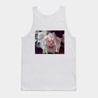 Glitched Pink Rose Tank Top